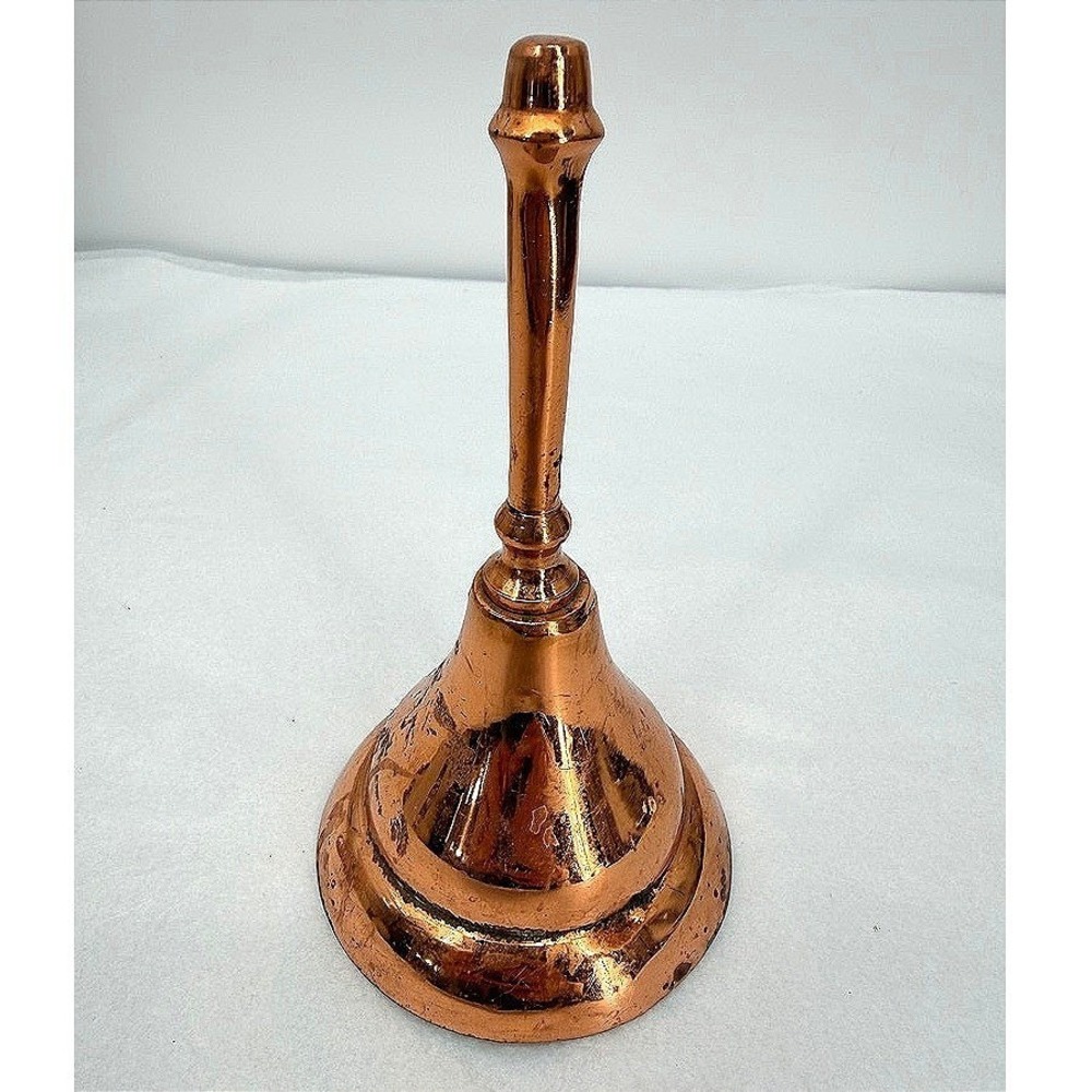 Copper Hand Dinner Bell Threaded Handle VTG Made in Korea Decorative Tapered